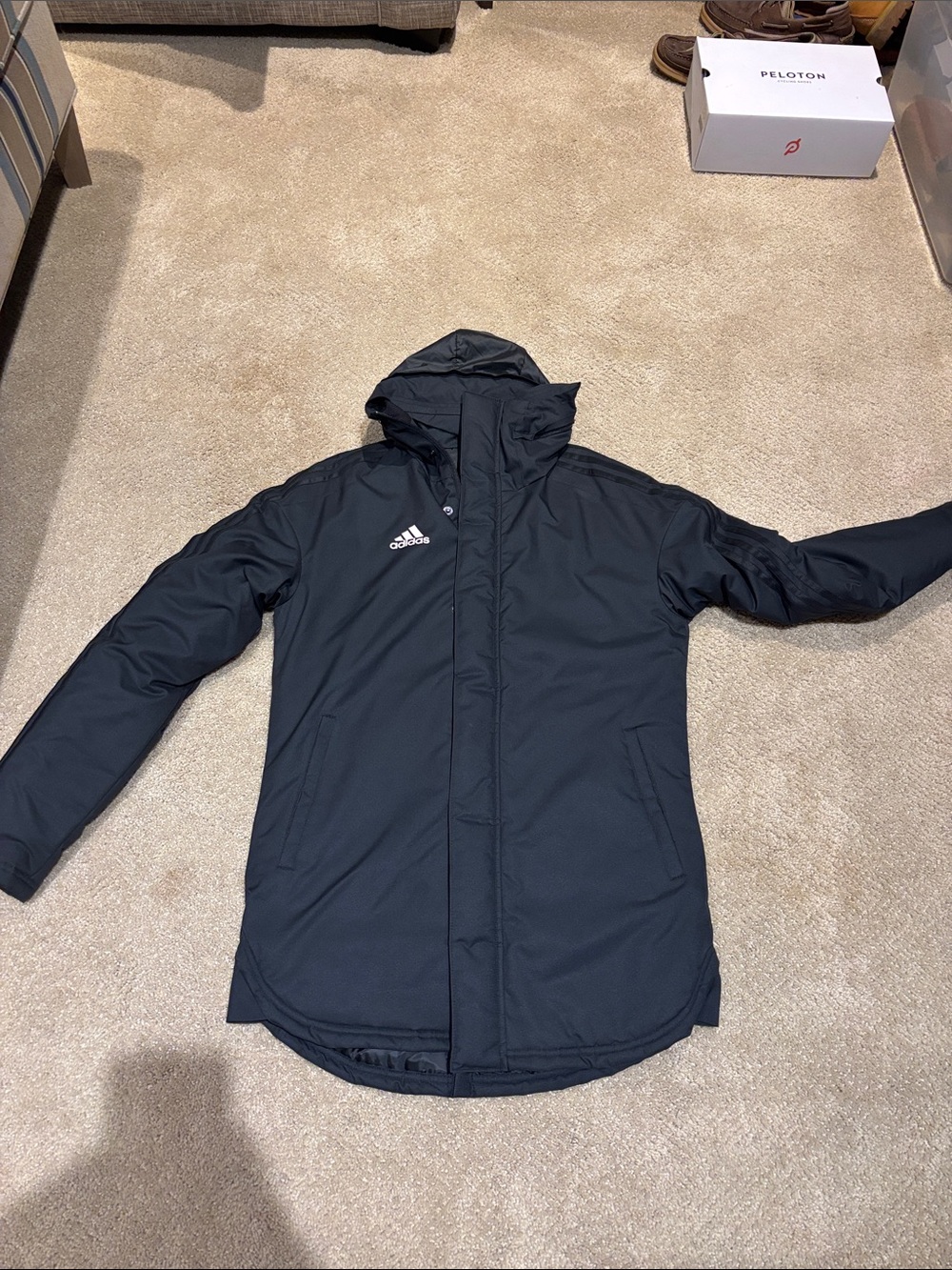 adidas Men's Black Hooded Puffer Coat